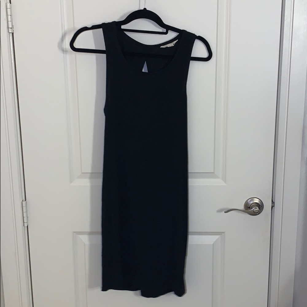 Black mid thigh dress with peekaboo back detail